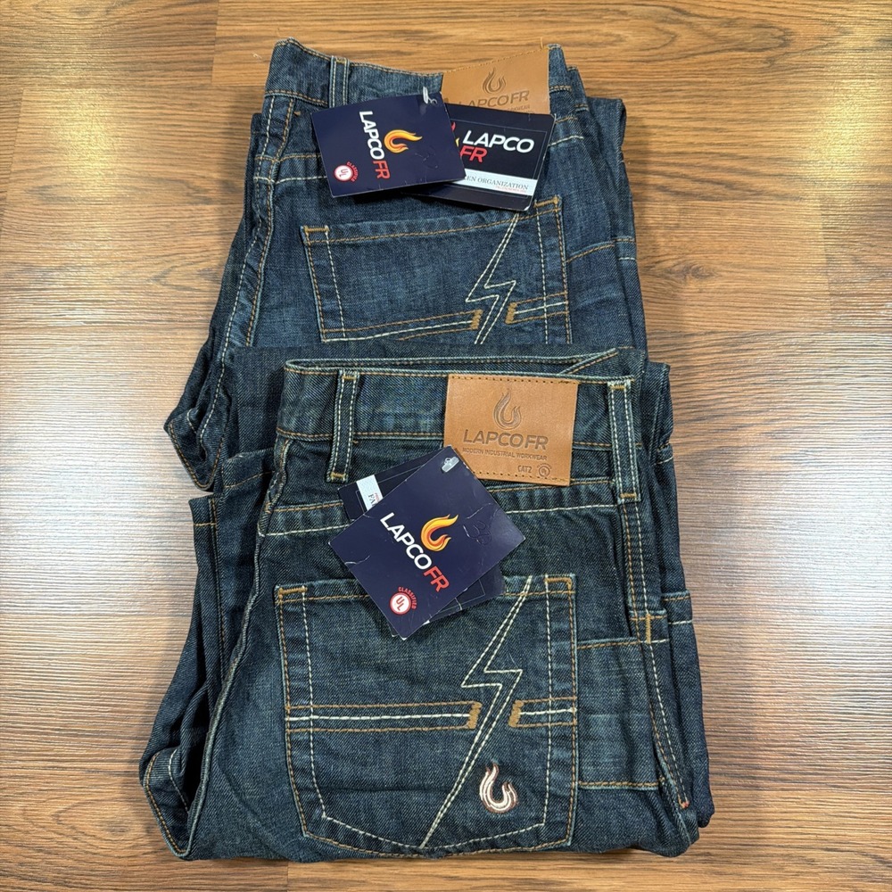 NWT Lapco FR Utility Jeans Mens 33x30 Flame Resistant Denim Jeans Lot Of 2